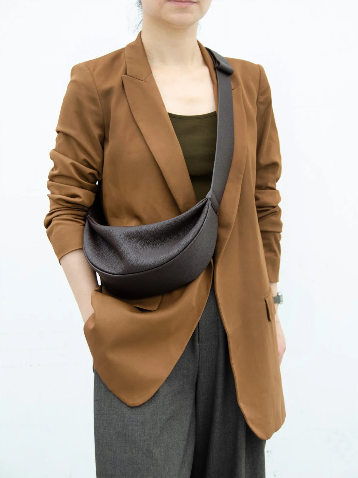Kalbsleder Hobo-Tasche Crossbody Für Damen
