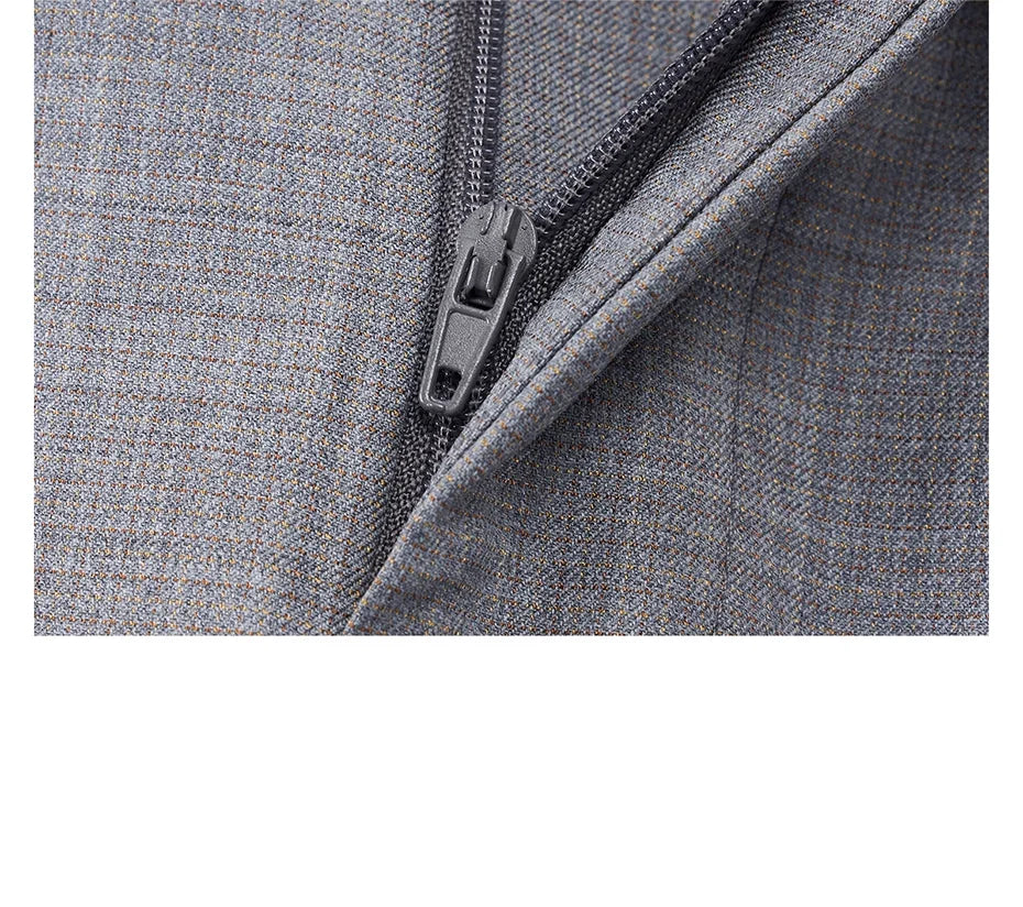 Herren-Sommerhose aus 100% Baumwolle – Dünne, knöchellange Anzughose in Slim-Fit für smarte Casual-Looks in Khaki, Grau oder Schwarz