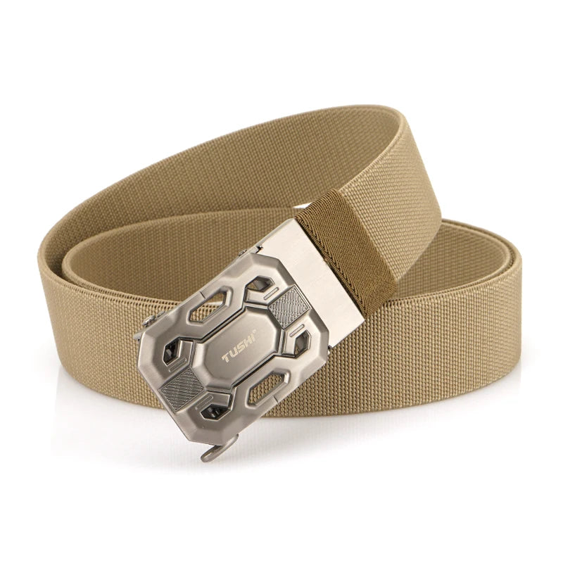 Herren-Gürtel Elastisch aus Nylon mit Metall-Schnalle für Alltag und Outdoor-Einsatz