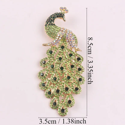 Brosche Pfau Kristall Emaille Tier Anstecknadel Damen