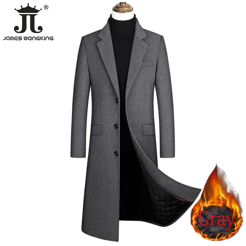 Wollmantel für Herren in Schwarz-Grau – Modern & elegant