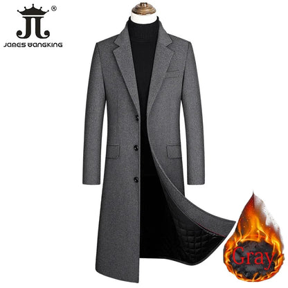Wollmantel für Herren in Schwarz-Grau – Modern & elegant