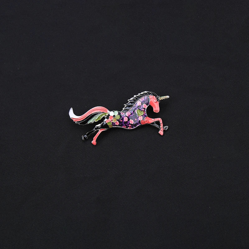 Brosche Tier Fantasy Emaille Strass Fuchs Einhorn Pferd Vogel gemischt