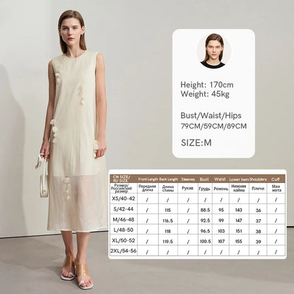Elegant Damenkleid Aus Maulbeerseide Mit 3D Blume Für Büro