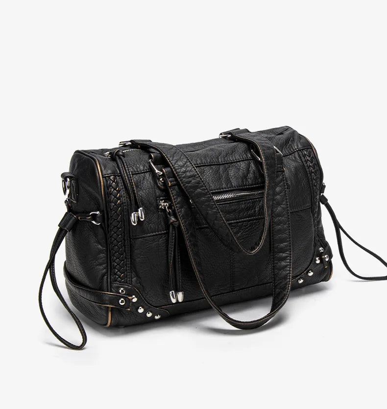 Damen-Handtasche aus weichem Bronzeleder Großes Fassungsvermögen mit Innenfächern Alltagstauglichkeit