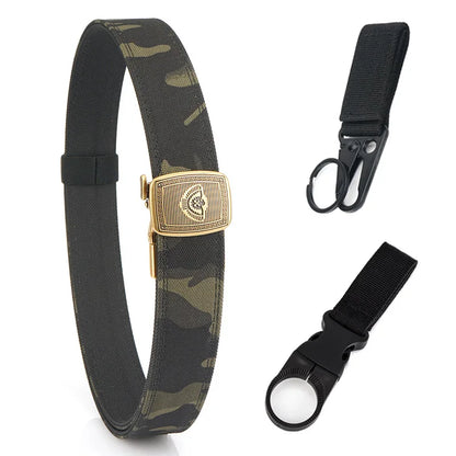 Herren-Gürtel Outdoor aus Robustem Nylon mit Metall-Schnalle, Militär-Optik, Breite 3,8 cm, Langlebig