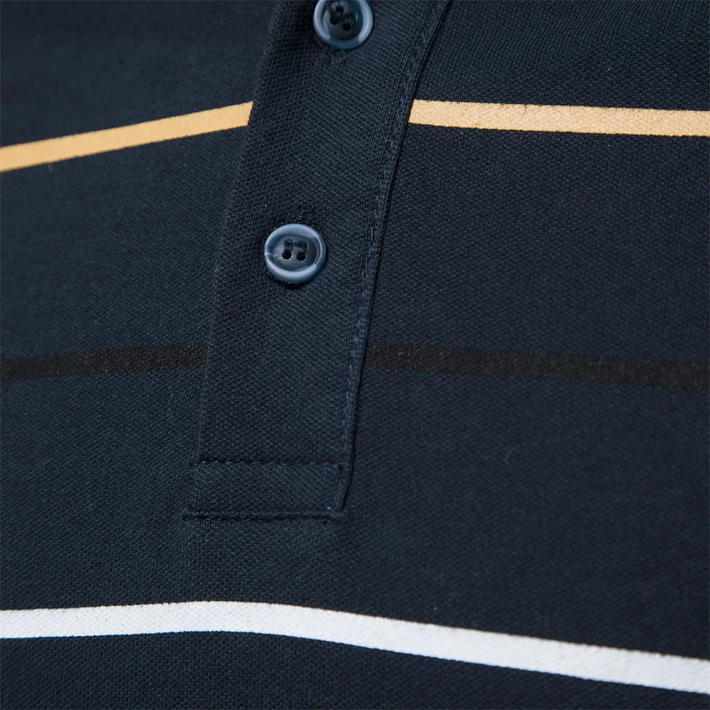 Premium Herren Poloshirt Aus Baumwolle Mit Kontrastakzent