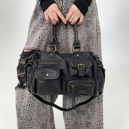 Damen-Handtasche Top-Handle aus PU-Leder mit Tassel-Design und Mehrfachfächern für Abendtaschen geeignet