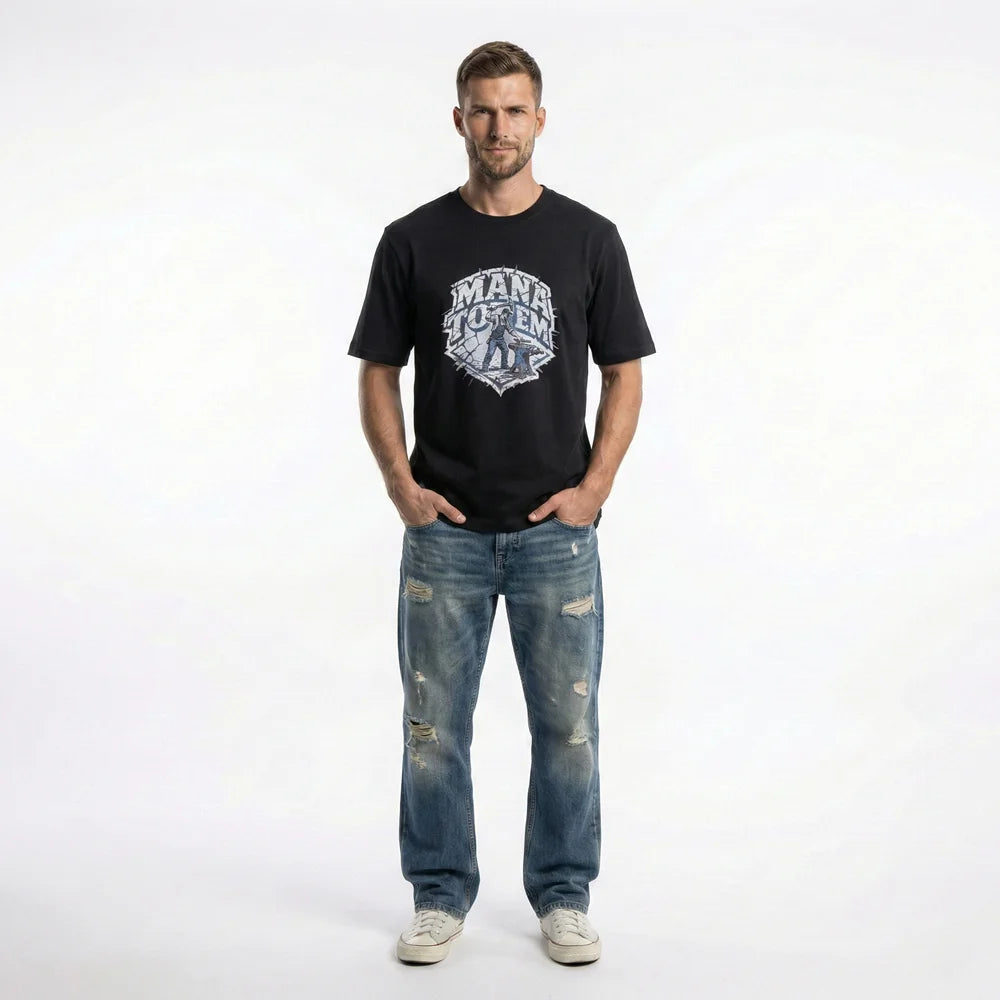 Hautfreundliches Herren T Shirt Mit Worker Motiv Aus Hochwertiger Baumwolle