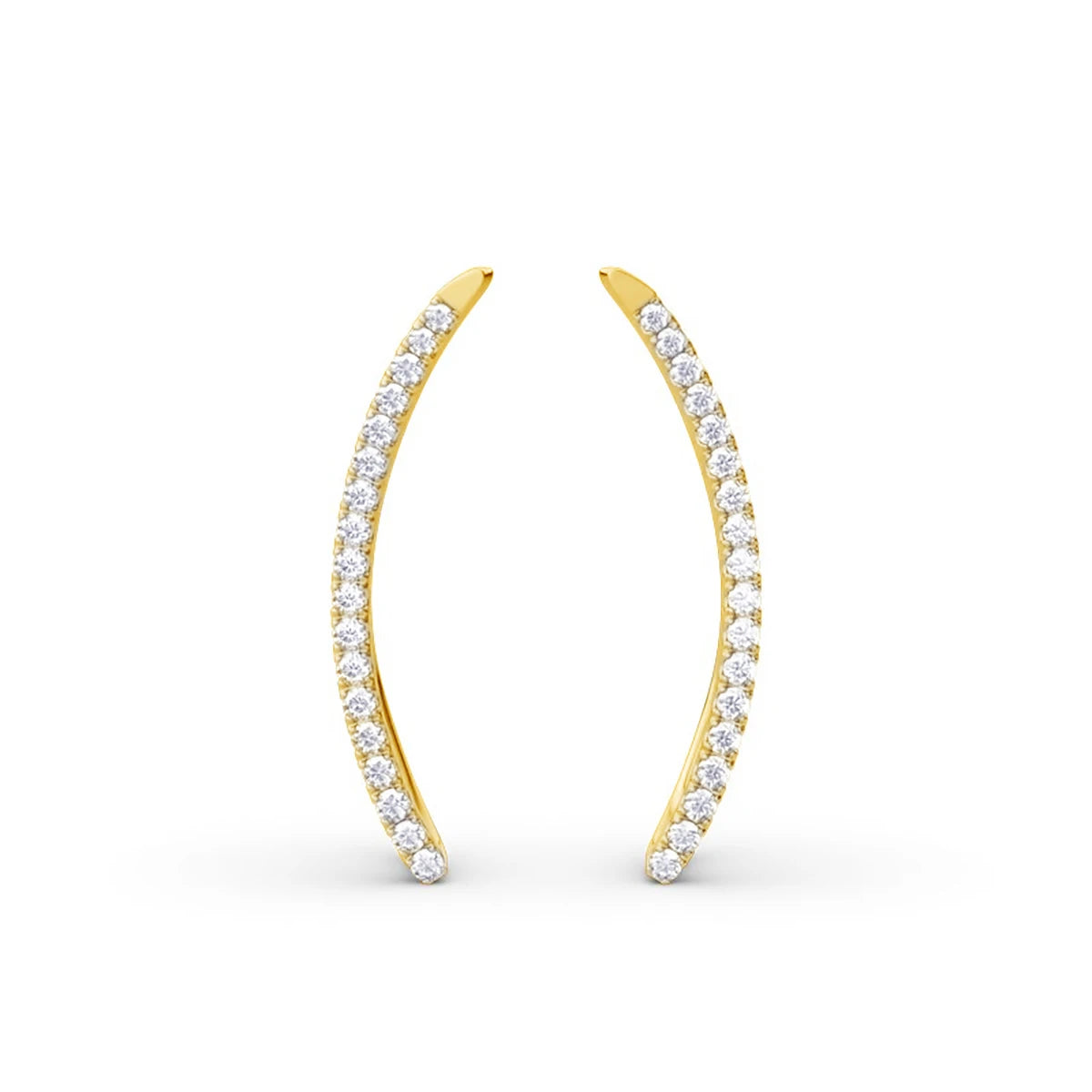 Damen-Moissanit-Blatt-Kletterohrringe aus 925er Silber, Zertifiziertes Schmuckstück für Hochzeit