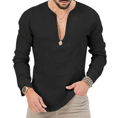 Schweres Herren-Übergrößen-Waffel-T-Shirt mit Farbblock und kurzen Ärmeln