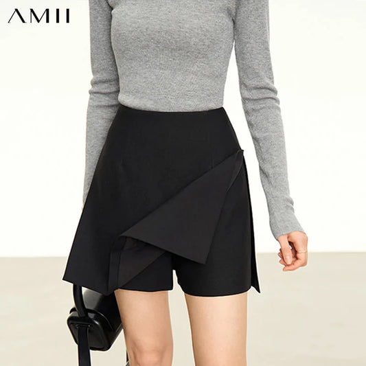 Damen Casual Shorts Röcke im minimalistischen Stil mit zipper Dekoration
