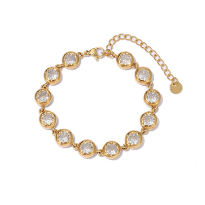 Damen-Kettenarmband mit kubischen Zirkonia aus Edelstahl