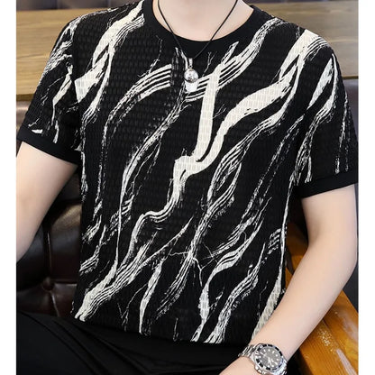 Herren T-Shirt mit luxuriösem Print im lässigen Slim Fit Design