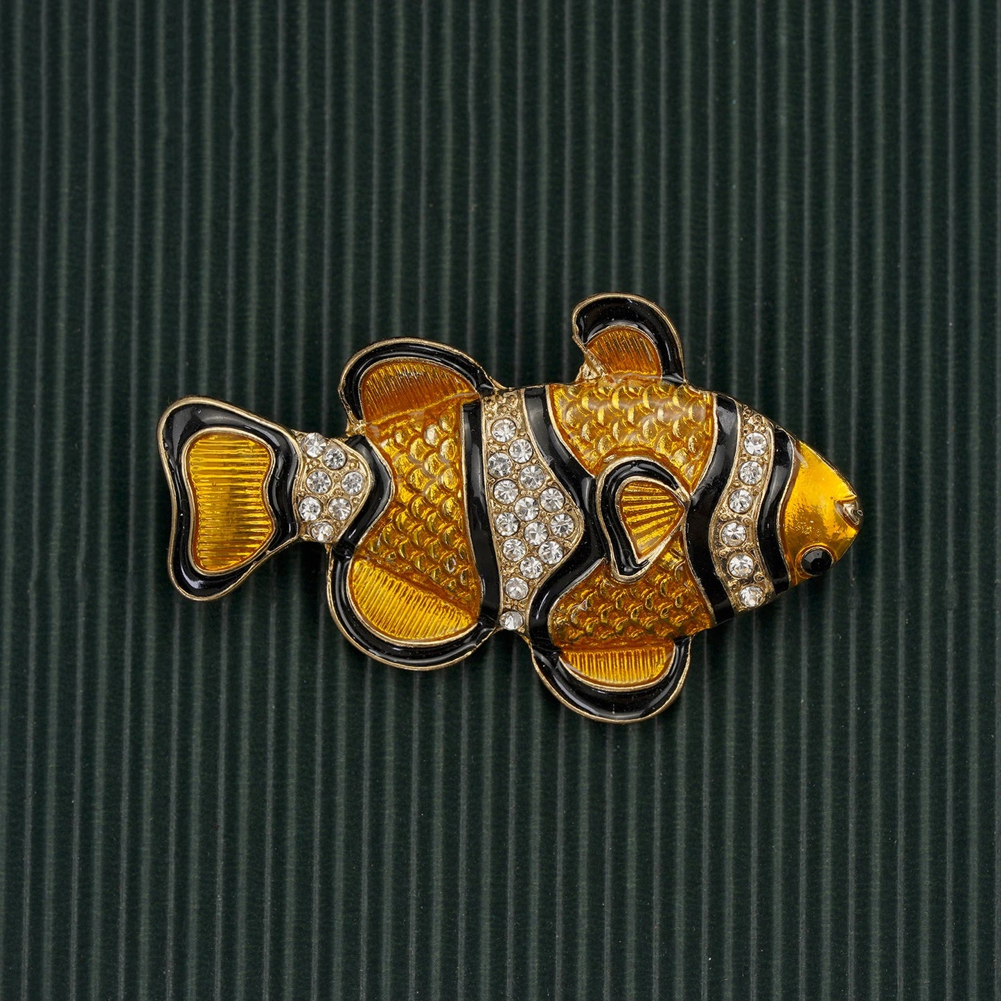 Brosche Fisch Schmetterling Insekt Emaille Kristall Vintage Retro Kleidung Damen