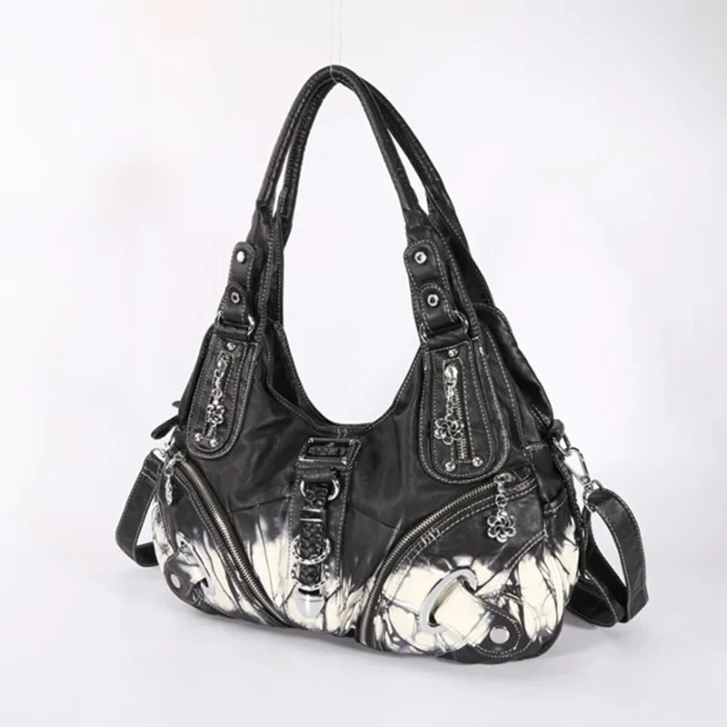 Damen-Schultertasche Mit Buntem Muster Und Vielseitigem Alltagsbegleiter Für Alltag Und Freizeit
