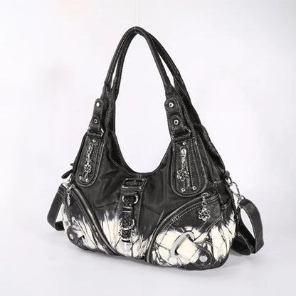 Damen-Schultertasche Mit Buntem Muster Und Vielseitigem Alltagsbegleiter Für Alltag Und Freizeit