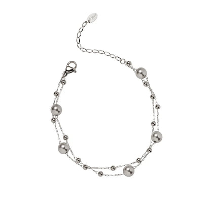 Damen-Armband mit Glasperle aus Titanstahl
