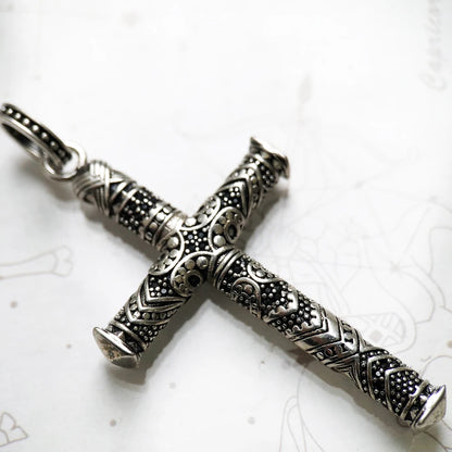 Damen-Charm-Anhänger Kreuz und Krone majestätisch aus Sterlingsilber