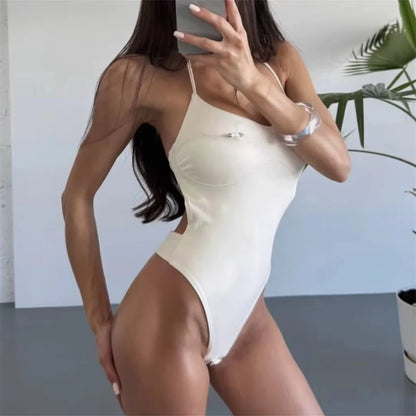 Damen-Badeanzug Cut-Out Bügel Micro-Tanga Weste gepolstert