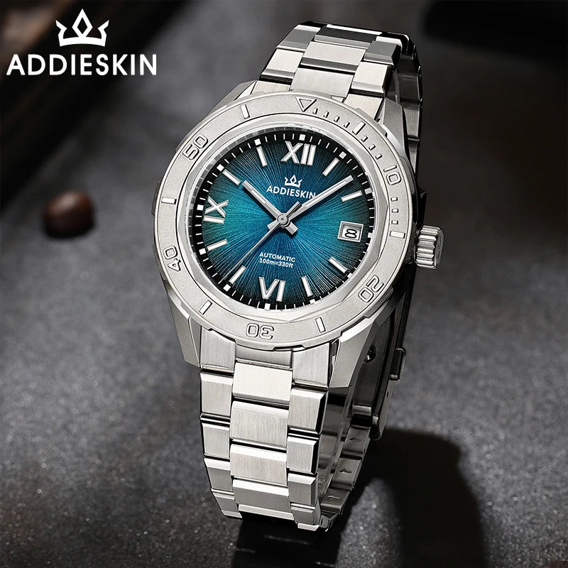 Herren-Automatikuhr mit Saphirglas und Deep-Blue-Zifferblatt