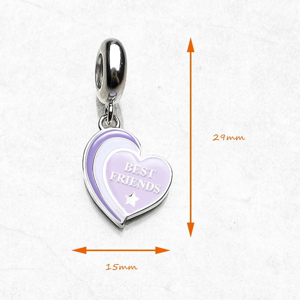Damen-Charm-Anhänger Beste Freunde klassisch Glück aus Sterlingsilber