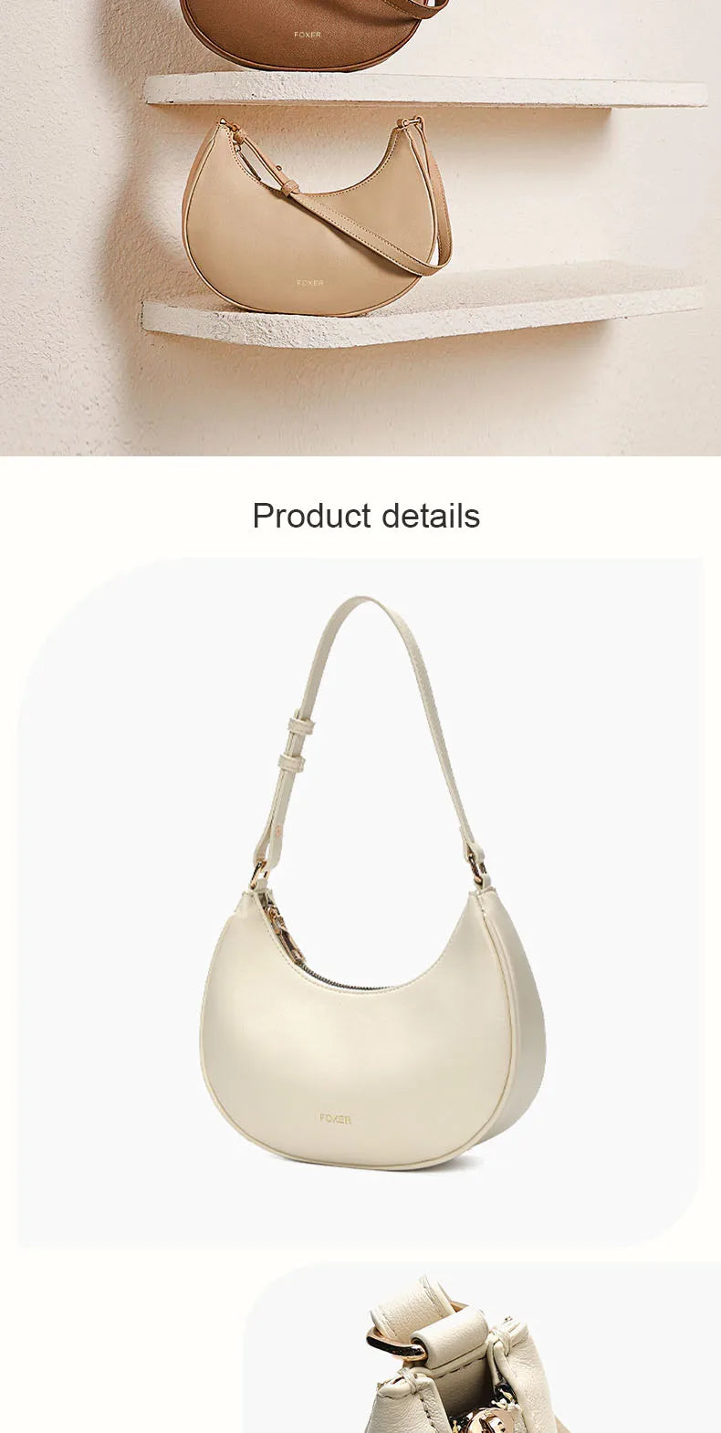Damen Schultertasche Aus Soft PU Leder Mit Großem Fassungsvermögen