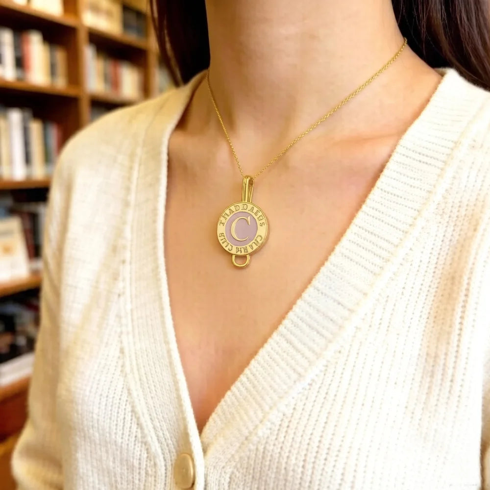 Damen-Charm-Anhänger Münze vergoldet Vintage elegant aus Sterlingsilber