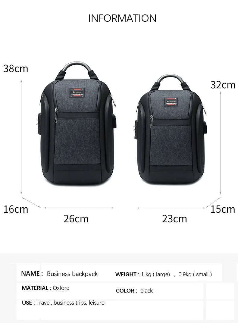 Damen-Rucksack Business Stil Großes Fassungsvermögen mit Laptopfach und Gepolstertem Rücken