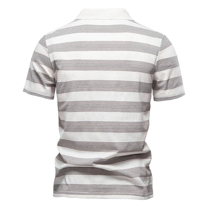 Herren Poloshirt Gestreift Mit V Ausschnitt Und Atmungsaktiver Sommer Passform