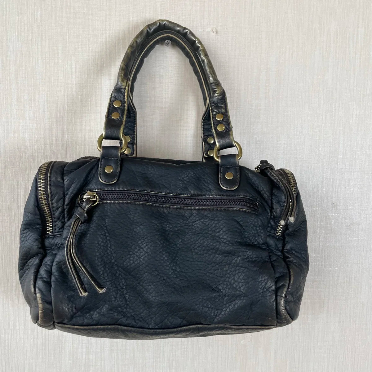 Damen-Handtasche Mit Top-Griff Und Reißverschluss Aus PU-Leder In Vintage-Optik Und Viel Stauraum