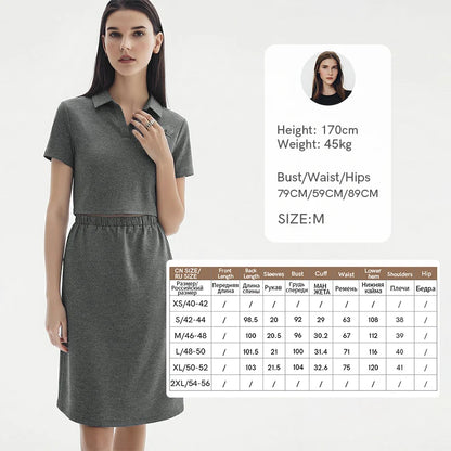 Business Elegant Kleid Für Damen Mit Elastischer Taille Und Kragen