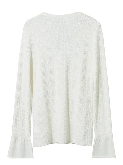 Damen-Strickjacke V-Ausschnitt einfarbig gerade Langarm vielseitig Herbst