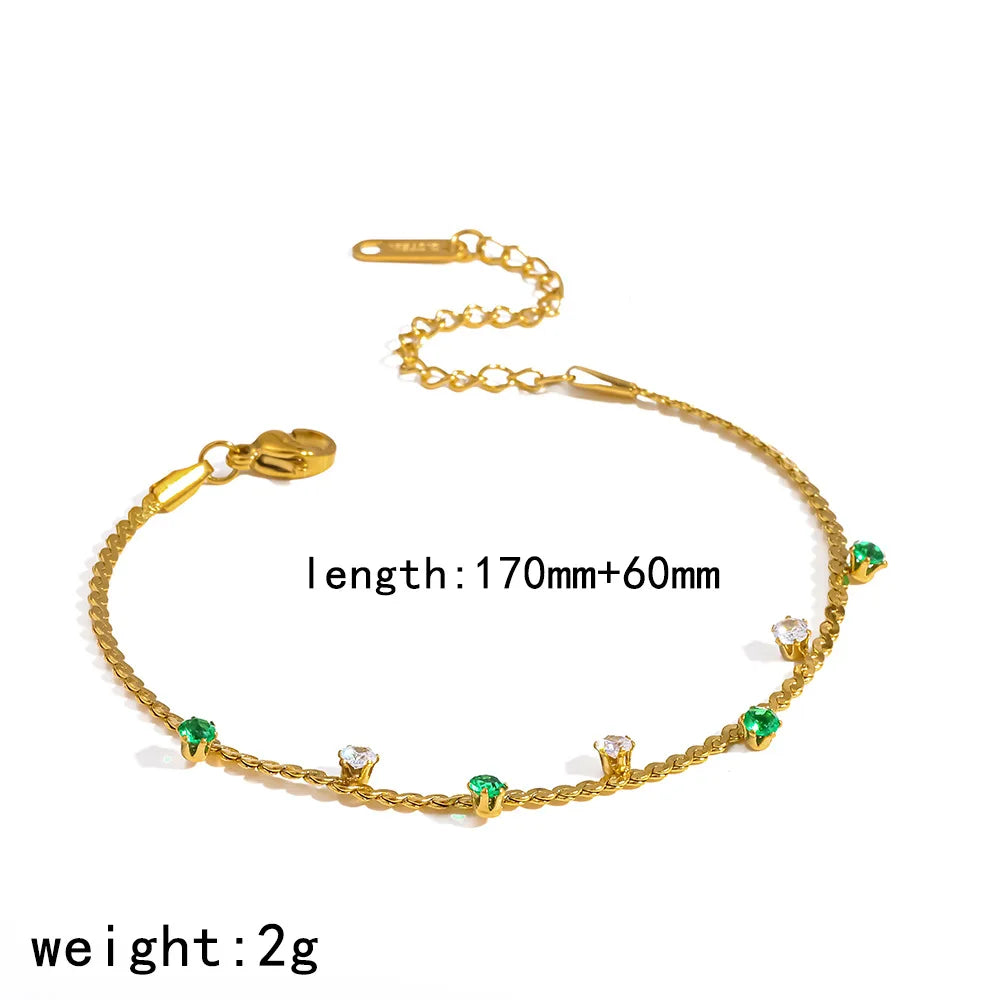 Damen-Armband CZ-Station aus Edelstahl