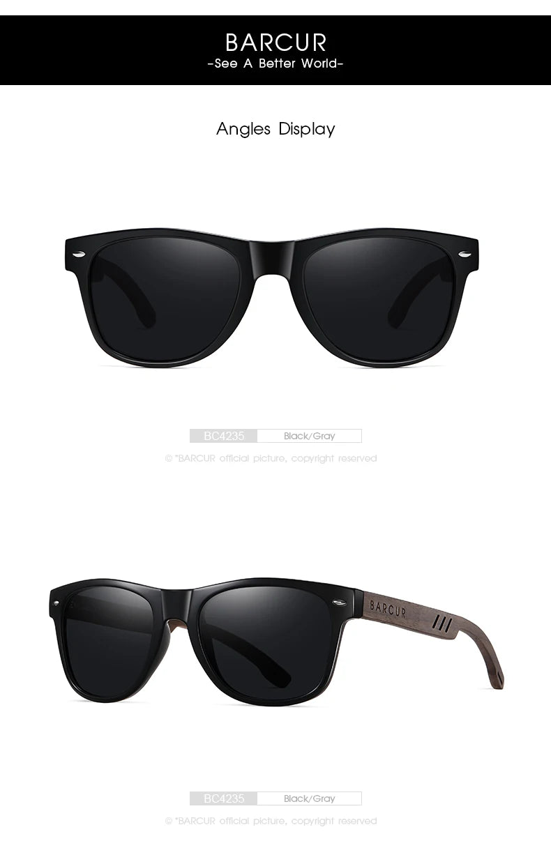 Sonnenbrille Holz Walnuss polarisiert UVA/B Schutz leicht Herren