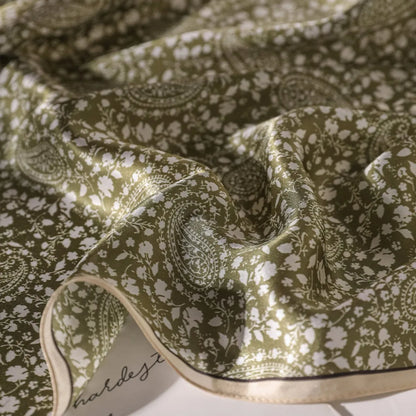 Damen Seidenschal klein quadratisch Haarband Kopftuch Halstuch Bandana