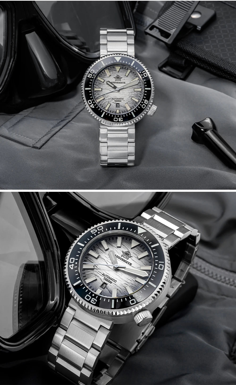 Herren Profi-Taucheruhr Automatik Saphirglas 3D-Zifferblatt 1000m Ultra Leuchtzeiger