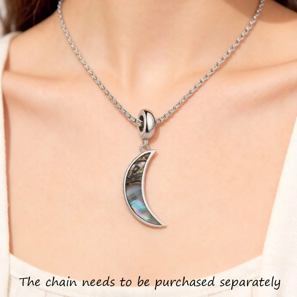 Damen-Charm-Anhänger Muschel Mond romantisch aus Sterlingsilber