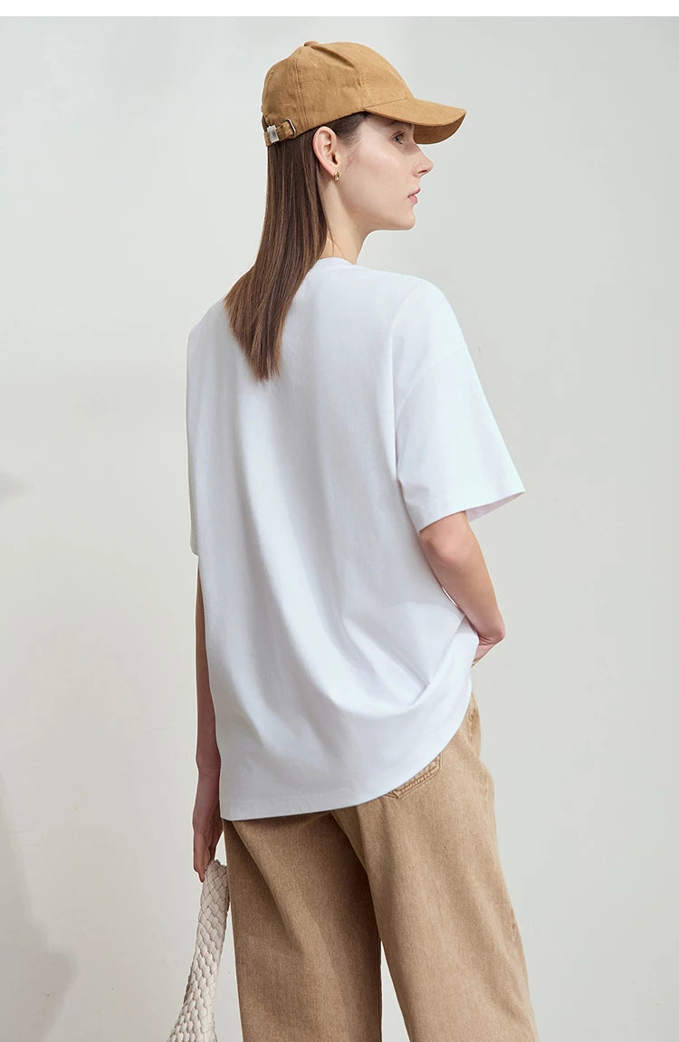 Damen T-Shirt im lässigen Stil mit Rundhalsausschnitt und kurzem Arm