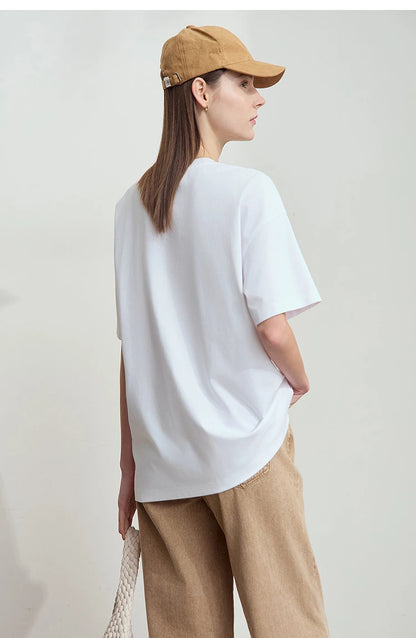 Damen T-Shirt im lässigen Stil mit Rundhalsausschnitt und kurzem Arm