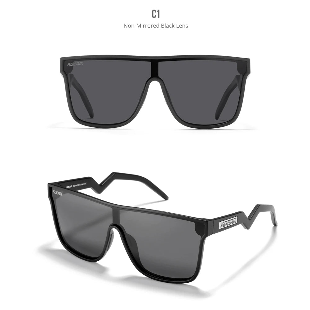 Sonnenbrille Einteiler übergroß polarisiert gebogene Gläser Herren