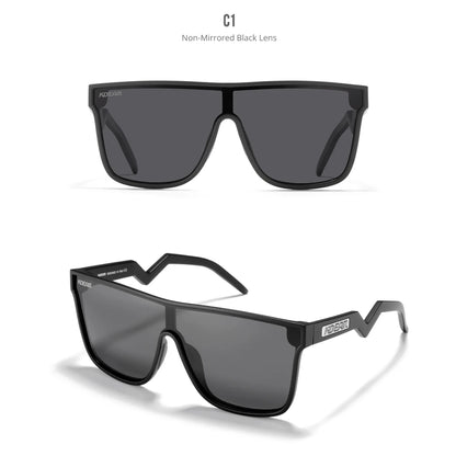 Sonnenbrille Einteiler übergroß polarisiert gebogene Gläser Herren