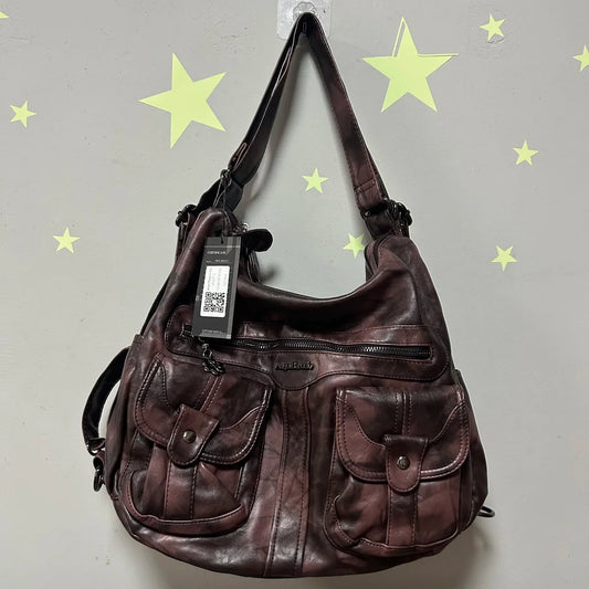 Damen-Schultertasche Aus Soft-PU Großes Fassungsvermögen Vielseitig Einsetzbar Mit Reißverschluss Und Innenfach