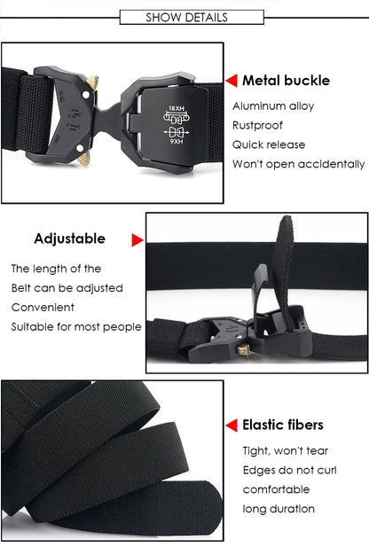Unisex-Gürtel Schnellverschluss aus Nylon Elastisch 3,8 cm Breite Robuste Verarbeitung Alltagstauglich