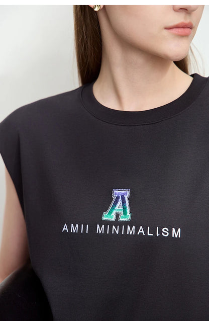 Damen T-Shirt mit Rundhalsausschnitt und besticktem lockeren Design für den Sommer