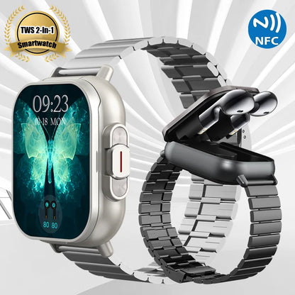 Smartwatch für Männer und Frauen mit TWS Bluetooth Kopfhörern und Herzfrequenzmessung