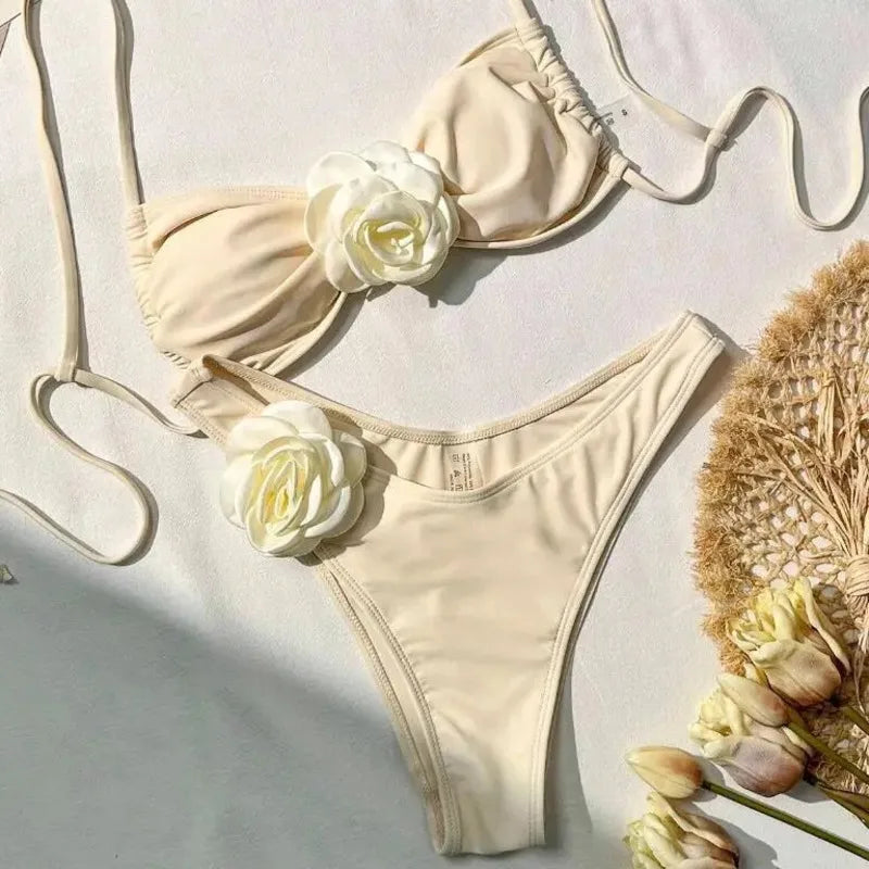 Dreiteiliges Damen-Bikini-Set im brasilianischen Stil – ideal für Strand und Pool