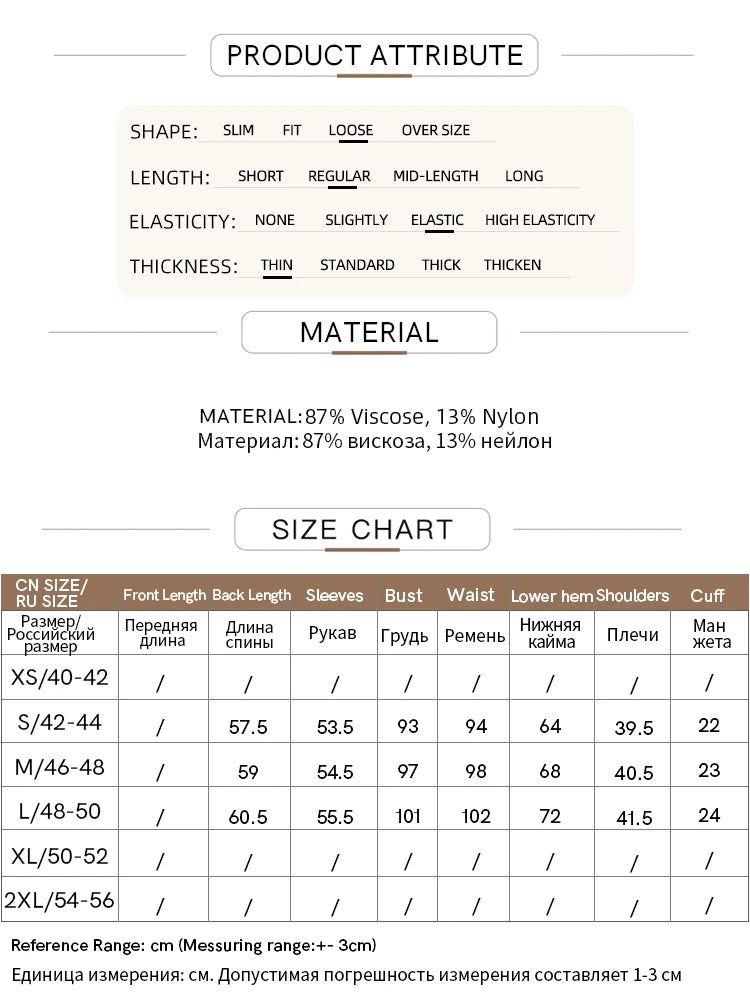 Produktdatenblatt mit Materialangaben und Größenübersicht für Strickpullover
