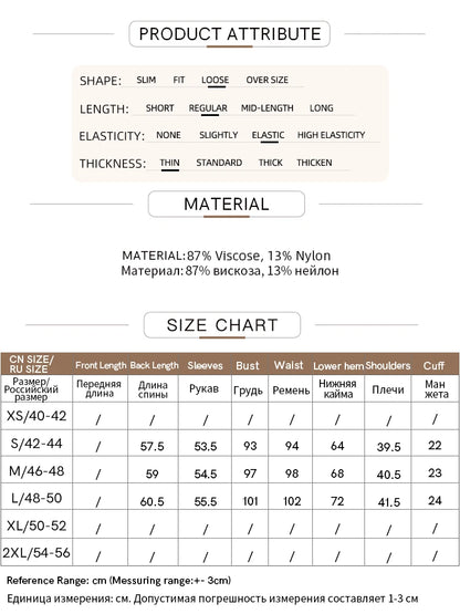 Produktdatenblatt mit Materialangaben und Größenübersicht für Strickpullover