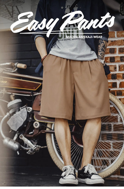 Herren Shorts aus Anti-Falten-Tuch mit elastischer Taille und lockerer Passform